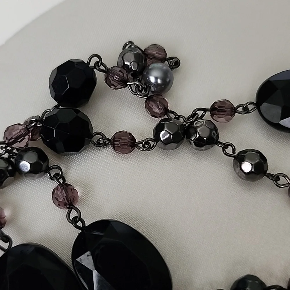Extra Long Beaded Multi Color Man Made Materials Necklace Previously Loved